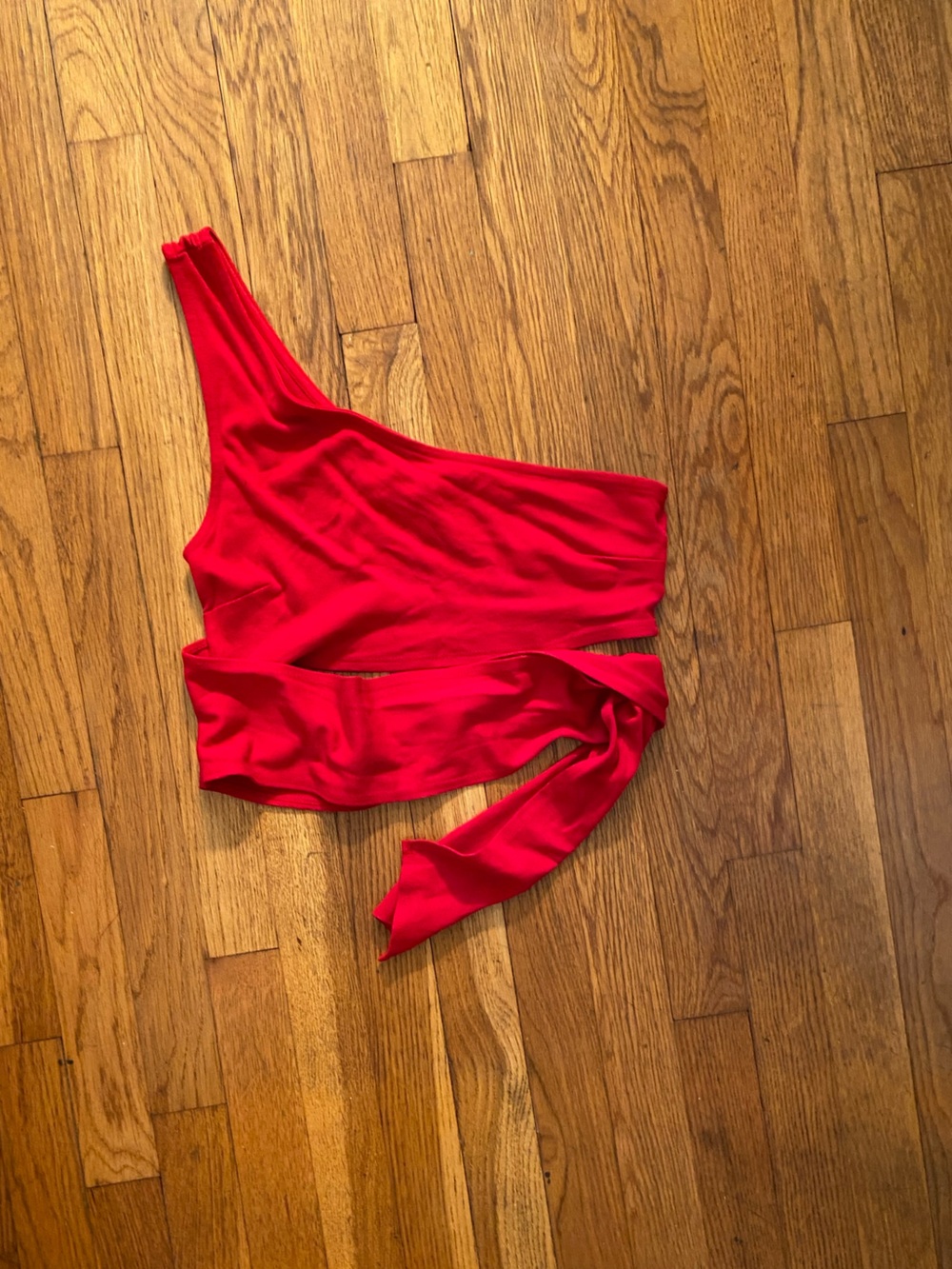 Urban Outfitters Red One-Shoulder Wrap Crop Top